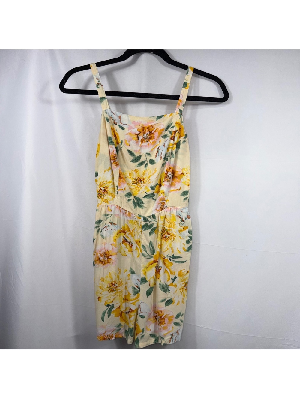 Old Navy XS Yellow Floral Cami Romper